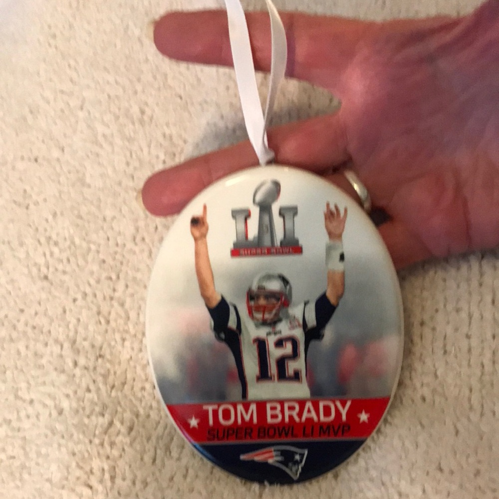 Tom Brady Super Bowl LII MVP Holiday Ornament - White